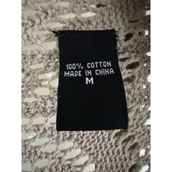 Moda International Sweater Woman's‎ Sz Medium Beige Cotton Waterfall Sides. - Picture 5 of 6